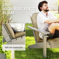 Outsunny Set of 2 Patio Chair Cushions, High Back Adirondack Chair Cushion with Ties, High-Density Foam, Beige(m-4)