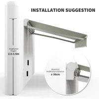 Outsunny 8'x7' Patio Awning Manual Retractable Sun Shade Outdoor Deck Canopy Shelter, Light Grey(m-7)