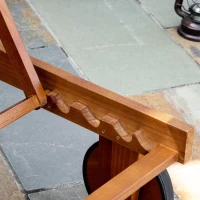 Outsunny Mesh Acacia Wood Adjustable Outdoor Sun Lounger with Wheels(m-17)