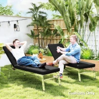 Outsunny 2-Piece Back and Seat Cushion Pillows Replacement, Patio Chair Cushions Set with Ties for Indoor Outdoor, Black(m-6)