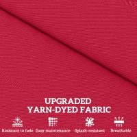 Outsunny 2-Piece Back and Seat Cushion Pillows Replacement, Patio Chair Cushions Set with Ties for Indoor Outdoor, Wine Red(m-4)