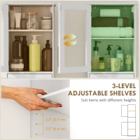 HOMCOM 67" Tall Bathroom Storage Cabinet, Freestanding Narrow Bathroom Cabinet with Adjustable Shelves, Glass Door and Drawer(m-5)