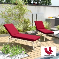 Outsunny 2-Piece Back and Seat Cushion Pillows Replacement, Patio Chair Cushions Set with Ties for Indoor Outdoor, Wine Red(m-1)