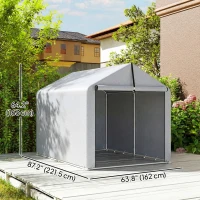 Outsunny 7' x 5' Portable Shed, Waterproof Bike Tent with Roll-up Zipper Door and Galvanized Metal Frame for Bike(m-3)