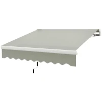 Outsunny 8'x7' Patio Awning Manual Retractable Sun Shade Outdoor Deck Canopy Shelter, Light Grey(m-2)