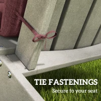 Outsunny Set of 2 Patio Chair Cushions, High Back Adirondack Chair Cushion with Ties, High-Density Foam, Wine Red(m-6)