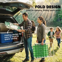 Outsunny Set of 2 Folding Patio Chairs, Portable Chair Set with Armrests for Camping, Garden, Pool, Beach, Backyard, Green(m-5)