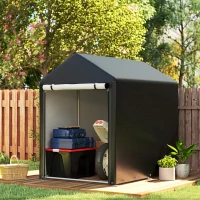 Outsunny 4 x 6ft Outdoor Storage Shed Tent, Portable Shed with Roll-up Door for Motorcycle, Bike, Garden Tools(m-1)