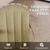 Outsunny Set of 2 Patio Chair Cushions, High Back Adirondack Chair Cushion with Ties, High-Density Foam, Beige(m-5)