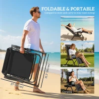 Outsunny Zero Gravity Chair, Reclining Outdoor Lounger Chair with Cup Holder, 400 LBS Capacity, Black(m-6)