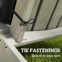 Outsunny Set of 2 Patio Chair Cushions, High Back Adirondack Chair Cushion with Ties, High-Density Foam, Black(m-6)