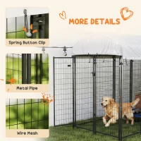 PawHut Outdoor Dog Kennel with Waterproof UV-Resistant Cover, 8 x 4 x 6 ft(m-6)