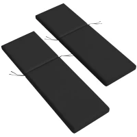 Outsunny 2-Piece Back and Seat Cushion Pillows Replacement, Patio Chair Cushions Set with Ties for Indoor Outdoor, Black(m-2)