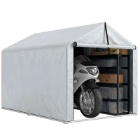 Outsunny 7' x 5' Portable Shed, Waterproof Bike Tent with Roll-up Zipper Door and Galvanized Metal Frame for Bike(m-11)