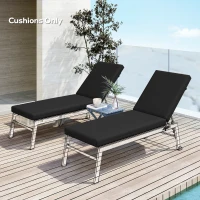 Outsunny 2-Piece Back and Seat Cushion Pillows Replacement, Patio Chair Cushions Set with Ties for Indoor Outdoor, Black(m-10)