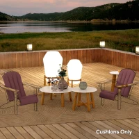 Outsunny Set of 2 Patio Chair Cushions, High Back Adirondack Chair Cushion with Ties, High-Density Foam, Wine Red(m-10)