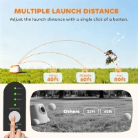 PawHut Automatic Dog Ball Launcher with 26-80 FT Distance, Automatic Ball Launcher for Medium and Large Dogs, Orange(m-5)