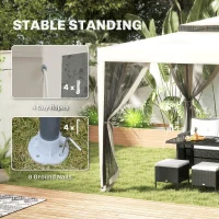 Outsunny 10' x 10' Outdoor Canopy Tent Party Tent with Mesh Netting and Double Tier Roof for Backyard, Garden, Patio, Cream White(m-9)