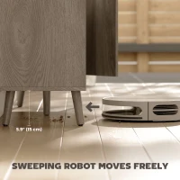 HOMCOM Buffet Cabinet with Storage, Modern Fluted Sideboard with Adjustable Shelves for Dining Room Living Room, Light Grey(m-7)