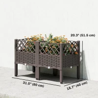 Outsunny Raised Garden Bed with Legs, Self Watering Elevated Planter Boxes with Drainage Holes, 31.5" x 15.7" x 20.3"(m-3)