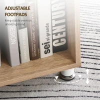 HOMCOM Mobile L-Shaped Rotating Computer Desk with Storage Shelves Moveable Rolling Writing Table Home Office Study Workstation for Home Office, Oak(m-6)