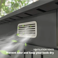 Outsunny 6 x 4FT Galvanized Garden Storage Shed, Metal Outdoor Shed with Double Doors and 2 Vents, Grey(m-7)