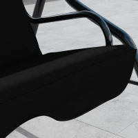 Outsunny Outdoor Porch Swing with Adjustable Canopy, 3-Seater Patio Swing Chair with Cushion, Black(m-9)