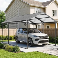 Outsunny 10 x 15ft Metal Carport, Heavy-Duty Carport Canopy with Reinforced Steel Frame & Roof, All-Weather Protection(m-1)