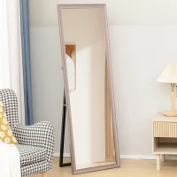 HOMCOM 64" x 21" Rectangular Full Length Mirror with Frame, Free Standing, Wall Mounted or Leaning, Gunmetal Silver(m-1)