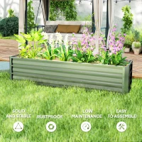 Outsunny 6' x 1.5' x 1.3' Galvanized Raised Garden Bed, Elevated Large Metal Planter Box w/ Install Gloves for Backyard, Patio to Grow Vegetables, Herbs, and Flowers, Silver(m-6)