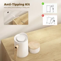 HOMCOM Sideboard Buffet Cabinet, 30.7" Modern Kitchen Storage Cabinet with Soft-Close Door and Adjustable Shelves, Oak(m-9)