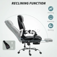 HOMCOM 6 Point Massage Office Chair with Remote, Ergonomic Reclining Computer Desk Chair with Footrest, Side Pocket, Black(m-7)