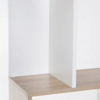 HOMCOM 5-Tier Geometric Bookcase Display Shelf Storage Shelf Modern Room Divider Living Room Home Office Furniture, White(m-10)