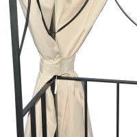 Outsunny 10' x 10' Patio Gazebo Outdoor, Canopy Shelter with Double-tier Roof, Pavilion Sidewalls for Garden Events, Cream White(m-9)