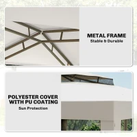 Outsunny 10' x 10' Outdoor Canopy Tent Party Tent with Mesh Netting and Double Tier Roof for Backyard, Garden, Patio, Cream White(m-5)