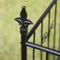 Outsunny 7.2FT Metal Garden Arch with Gate, 2 Side Planter Baskets, Garden Arbor Archway Trellis for Roses and Climbing Plants, Black(m-11)