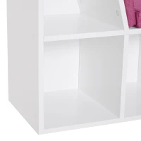 HOMCOM 6-Cubby Bookcase with Seat Cushion, Cube Storage Shelf with Reading Nook for Home Office, Study, Pink(m-10)
