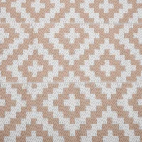 Outsunny Reversible Outdoor RV Rug, Patio Floor Mat, 6' x 9' Plastic Straw Rug for Backyard, Deck, Beach, Camping, Coffee & White(m-10)