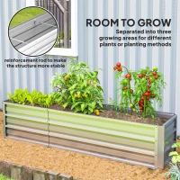 Outsunny 6' x 1.5' x 1.3' Galvanized Raised Garden Bed, Elevated Large Metal Planter Box w/ Install Gloves for Backyard, Patio to Grow Vegetables, Herbs, and Flowers, Silver(m-4)