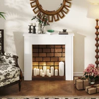 HOMCOM Modern Fireplace Mantel, Freestanding Fireplace Surround with Leg for Electric Fireplaces, 44.7" W x 40" H, White(m-6)