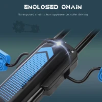 Aosom Kids Pedal Go Kart, Ride On Toys for Boys Girls with Ergonomic Adjustable Seat, Rubber Wheels Shock Absorb, Safety Hand Brake, Ages 5-12 Years Old, Blue(m-7)