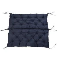 Outsunny 2 Seater Garden Bench Cushion, Soft Thick Outdoor Non-Slip 2 Seater Soft Pad With Backrest for Garden Patio, 52" x 43" x 4", Navy Blue(m-9)