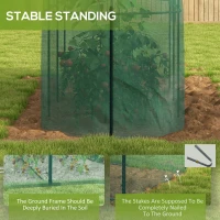 Outsunny 9.8' x 3.3' Plant Protector Tent, Crop Cage with Zipped Door and Ground Stakes for Garden, Yard, Lawn(m-6)