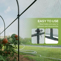 Outsunny 9.8' x 3.3' Plant Protector Tent, Crop Cage with Zipped Door and Ground Stakes for Garden, Yard, Lawn(m-5)