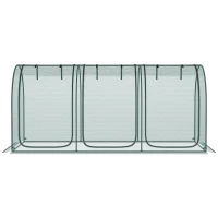 Outsunny 9' x 4' Crop Cage, Garden Plant Protector, with 3 Zippered Doors and 4 Ground Stakes, for Garden, Yard, Lawn, Green(m-9)