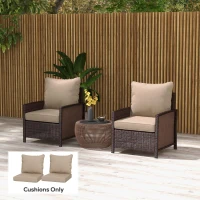 Outsunny 4-Piece Seat Cushion Pillows Replacement, Patio Chair Cushions Set with Back for Indoor Outdoor, Beige(m-8)