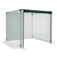 Outsunny Galvanized Steel Crop Cage, Plant Protection Tent with Zippered Door, 4' x 4', Green(m-11)