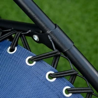 Outsunny 2 Piece Foldable Lounge Chair with Canopy Shade, Outdoor Zero Gravity Chair w/ Side Tray & Cup Holder, Reclining Lounger w/ Breathable Mesh Fabric Seat, Pillow, Blue(m-10)