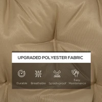 Outsunny Porch Swing Cushion Garden Bench Cushion with Backrest, Non-Slip 3-Seater Soft Pad, 59.1" x 38.6", Khaki(m-5)