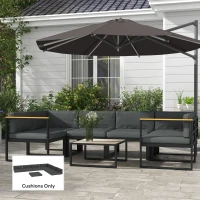 Outsunny Replacement Cushions for Rattan Furniture, 14 Piece Outdoor Seat Cushion Pad for Patio Set, 7 Seat and 7 Back, Grey(m-1)